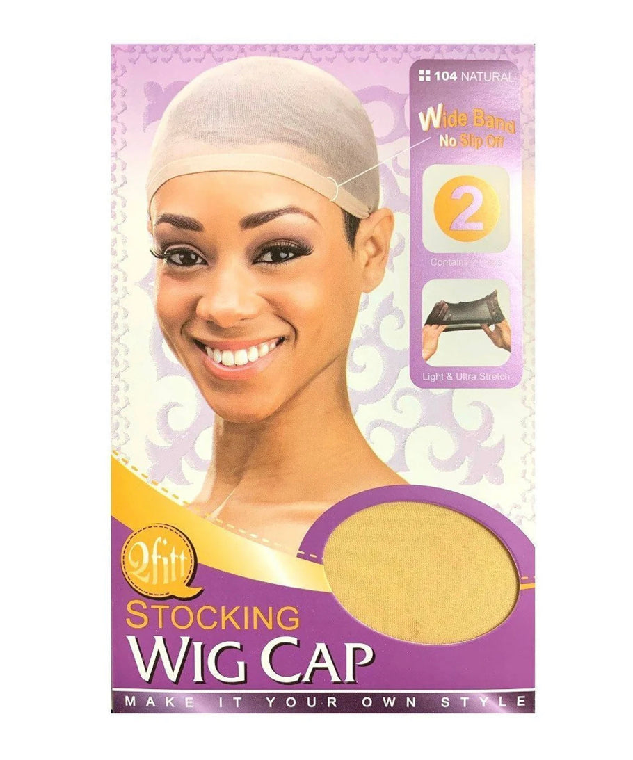 Black. Stocking type wig cap, double pack