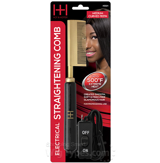 Annie Hot & Hotter Electrical Straightening Comb Medium Double Sided Teeth