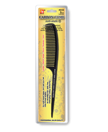 WIDE TEETH TAIL COMB -HEAT& CHEMICAL RESISTANT ANTISTATIC CARBON COMB